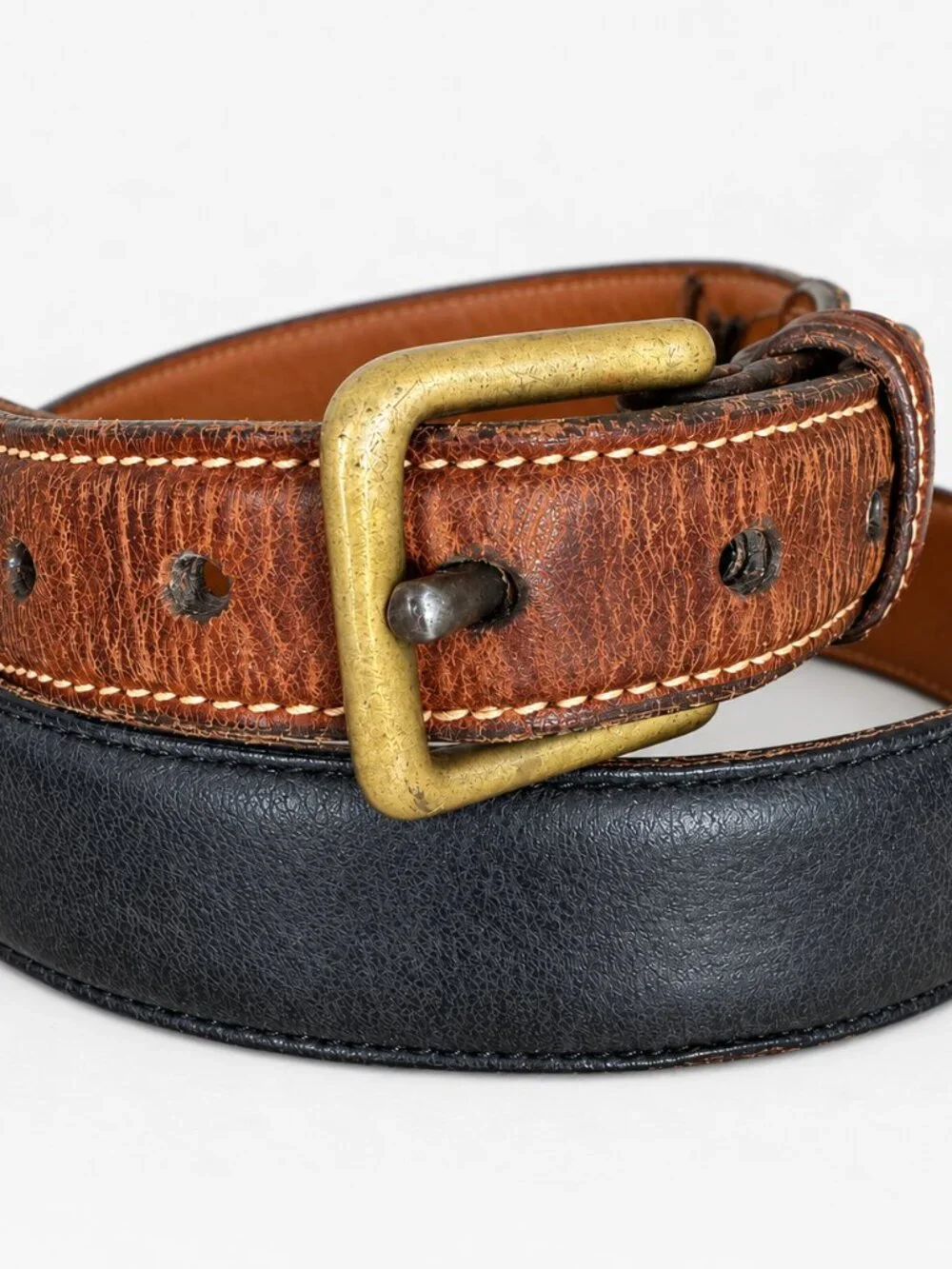 Vintage Trafalgar Men's Belt Oiled Nubuck Leather 40
